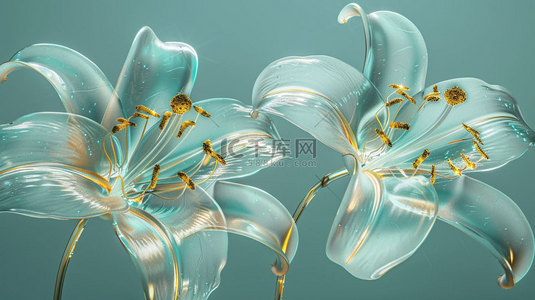 花瓣透明简约合成创意素材背景