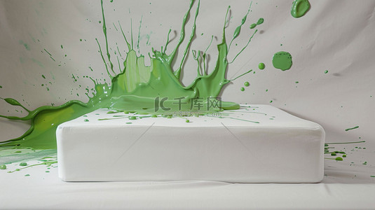 绿色液体床垫泼洒合成创意素材背景