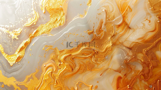 金色液体流动合成创意素材背景