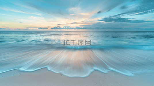 自然背景图片_蓝色夏季海边风景背景