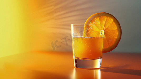 夏日香橙果汁切片图片