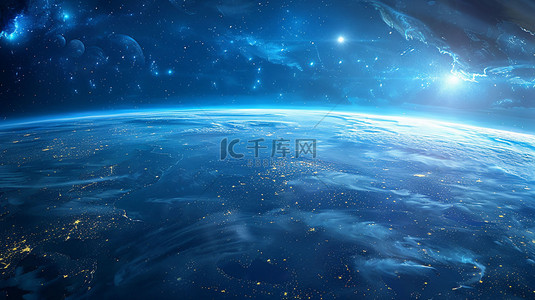 合成星球背景图片_星球地球星空合成创意素材背景