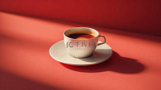 茶杯咖啡简约合成创意素材背景