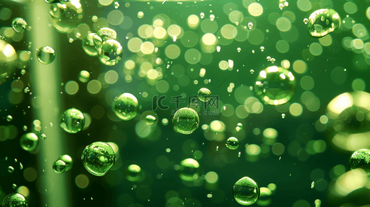 绿色水里气泡透亮的背景