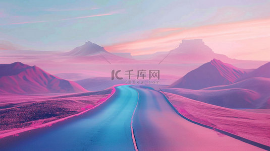 公路蜿蜒模型合成创意素材背景