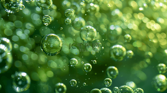 水背景图片_绿色水里气泡透亮的背景