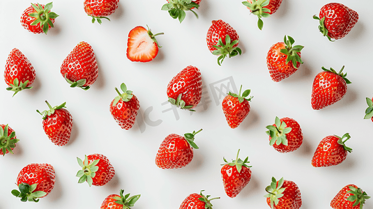 水果草莓摄影照片_新鲜美味的水果草莓31