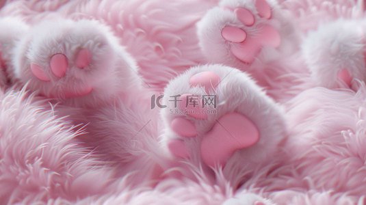 爪子背景图片_爪子肉垫粉色合成创意素材背景