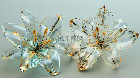 花瓣透明简约合成创意素材背景