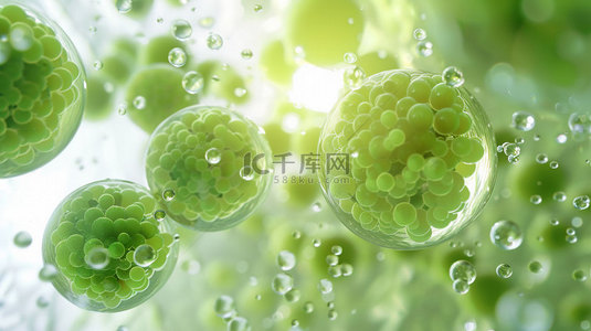 创意细菌背景图片_绿色细菌特写合成创意素材背景