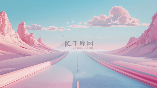 公路蜿蜒模型合成创意素材背景