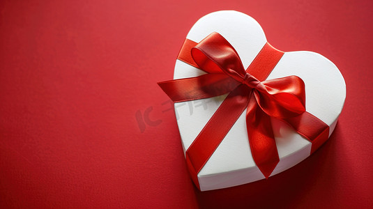 白色心形礼物盒情人节图片