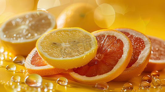 香橙柠檬西柚切片图片