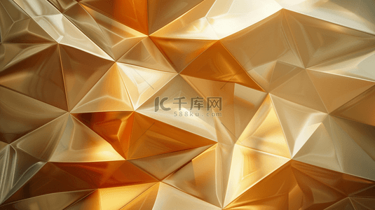 金黄色折纸几何图形风格色商务背景