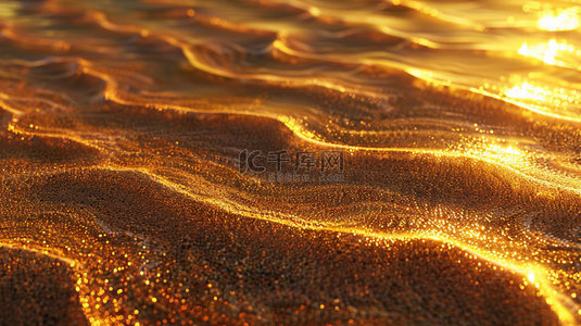 沙滩背景图片_沙滩沙粒夕阳合成创意素材背景