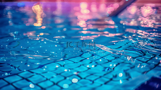 游泳背景图片_室内泳池水面微光粼粼的背景