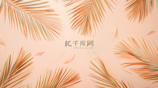 简约夏季粉色背景图片_粉色棕榈叶夏季装饰纹理背景