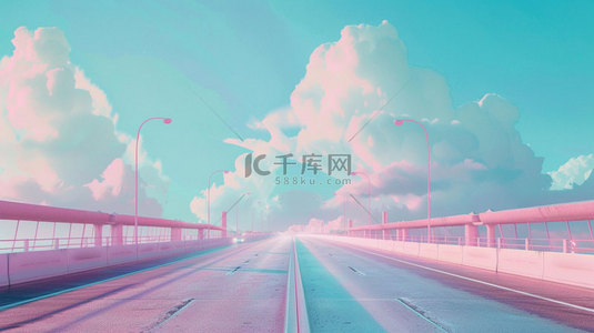 公路蜿蜒模型合成创意素材背景