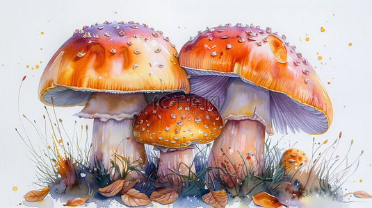 合成森林背景背景图片_森林蘑菇画作合成创意素材背景