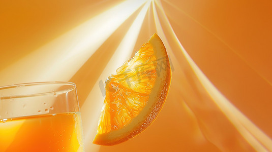 夏日香橙果汁切片图片