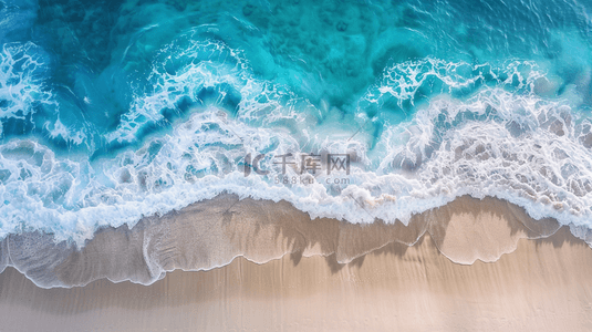 夏季海边沙滩海浪休闲背景