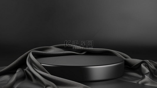黑色背景图片_展台黑色窗帘合成创意素材背景