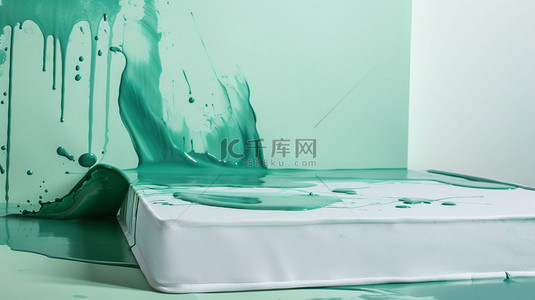 绿色液体床垫泼洒合成创意素材背景
