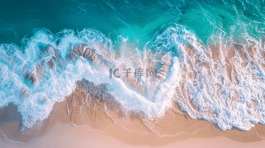 沙滩背景图片_夏季海边沙滩海浪休闲背景