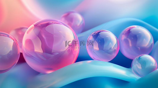 七彩水珠泡泡合成创意素材背景
