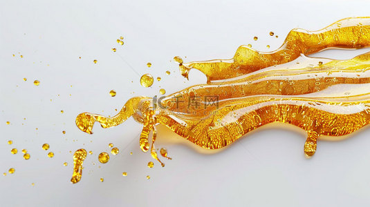 金色液体流动合成创意素材背景