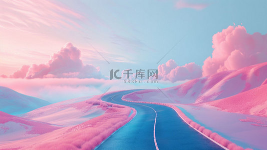 公路蜿蜒模型合成创意素材背景