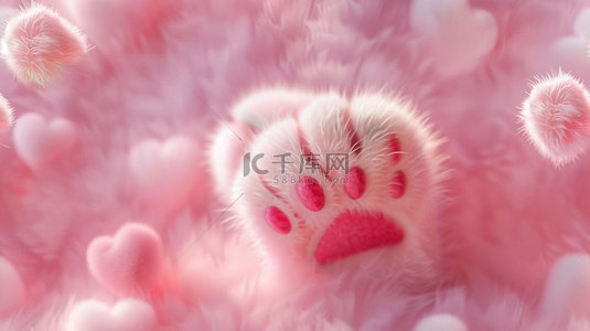 爪子肉垫粉色合成创意素材背景