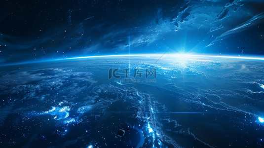 合成星球背景图片_星球地球星空合成创意素材背景