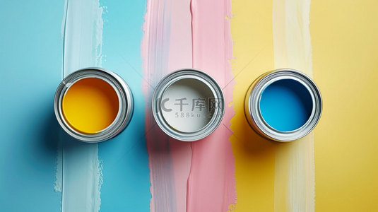 罐子颜料画笔合成创意素材背景