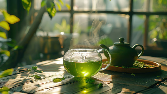中式茶杯茶水的摄影高清摄影图