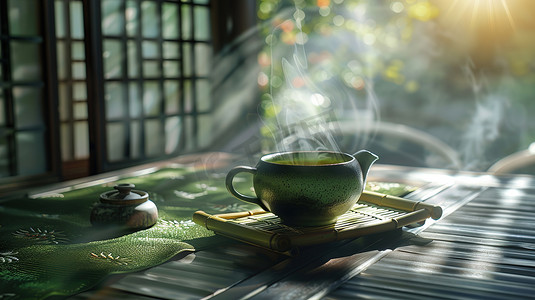 摄影照片_中式茶杯茶水的摄影摄影图