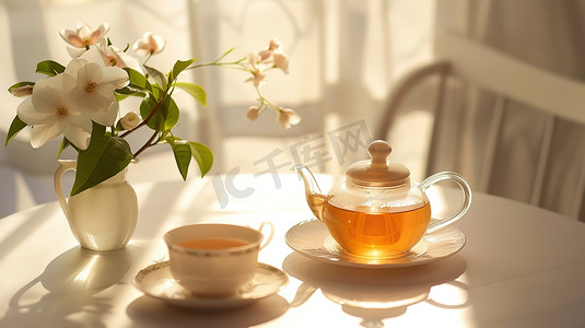 中式文艺精致茶杯的摄影高清图片