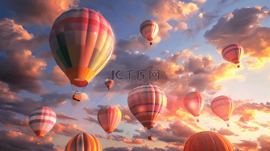 空中的彩色氢气球背景