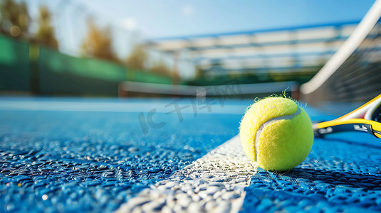 草坪白线网球运动摄影照片