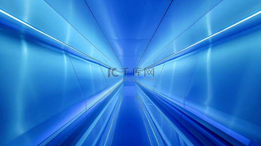 商务背景背景图片_蓝色空间光线光束走廊射线的背景