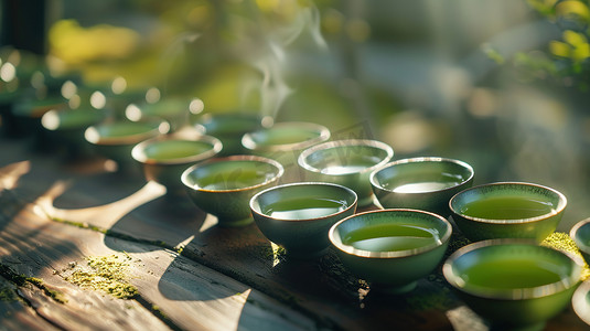 中式茶杯茶水的摄影摄影照片