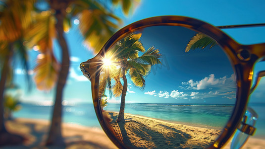 海南沙滩太阳镜的摄影照片