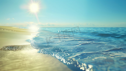 太阳照射海面海水的摄影摄影照片