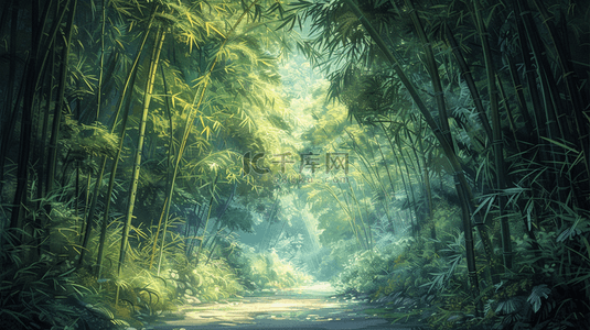 森林背景图片_绿色森林竹子景色风景的背景