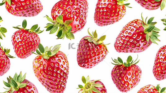 白色背景背景图片_草莓图案白色背景2
