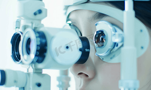 检测视力的眼科医生形象