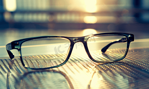 框架眼镜摄影照片_墨镜板材眼镜眼科