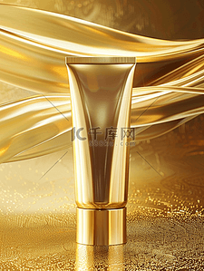 广告护肤品背景图片_金色塑管包装护肤品的拍摄的背景