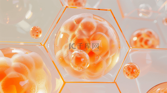 金黄色水晶球生物细胞的背景