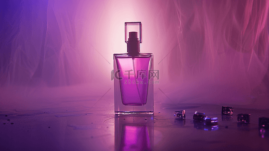 紫色女性浪漫香水瓶装广告拍摄的背景